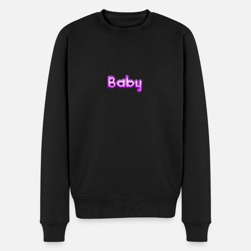Text Baby - Männer Premium Bio Pullover - Schwarz