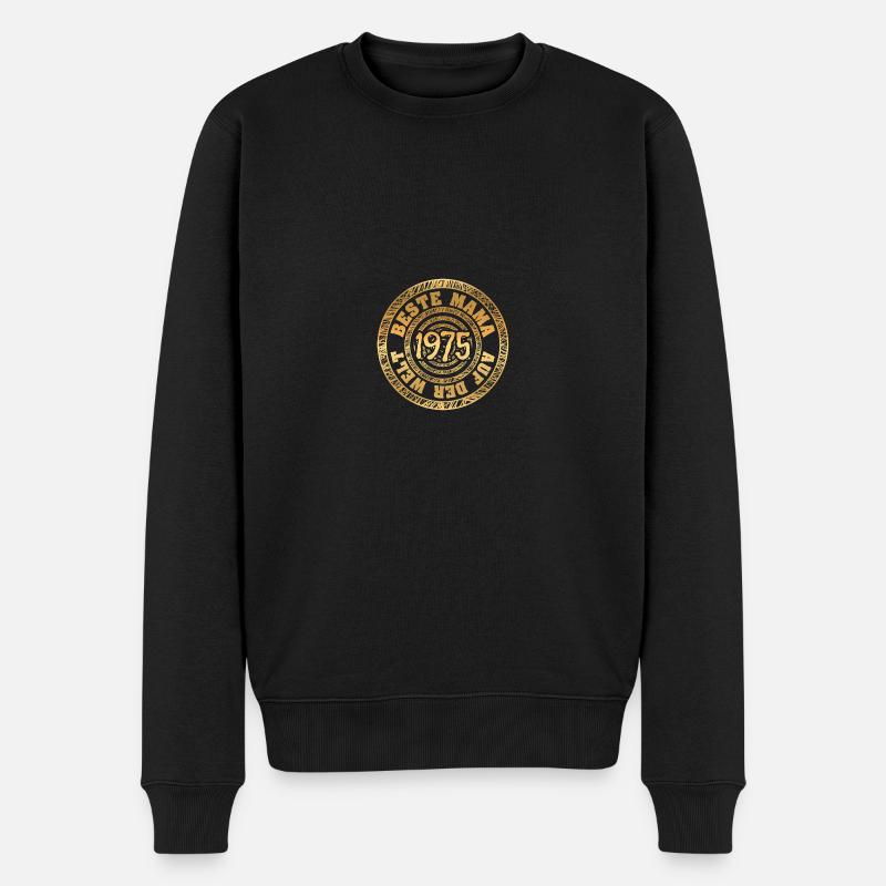 Mama 1975 - Männer Premium Bio Pullover - Schwarz