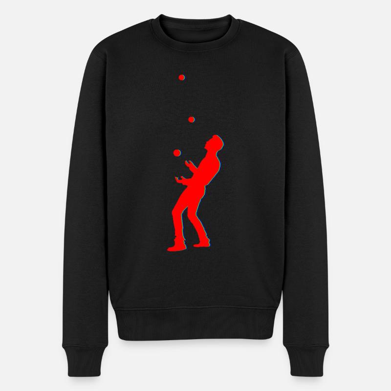 Jonglieren - Männer Premium Bio Pullover - Schwarz