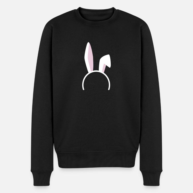 Hasenohren zweifarbig - Männer Premium Bio Pullover - Schwarz