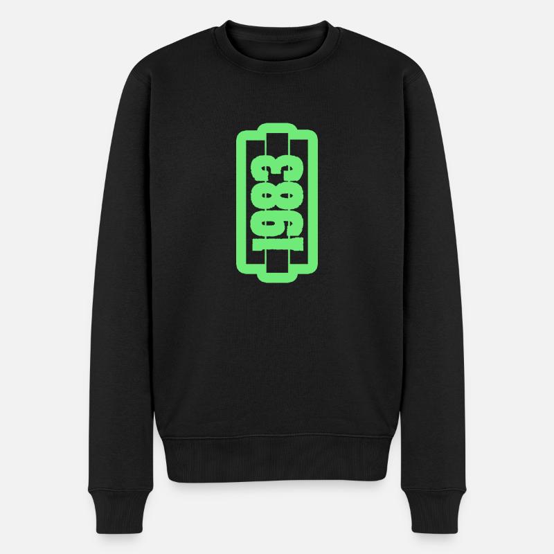 Jahr 1983 - Männer Premium Bio Pullover - Schwarz