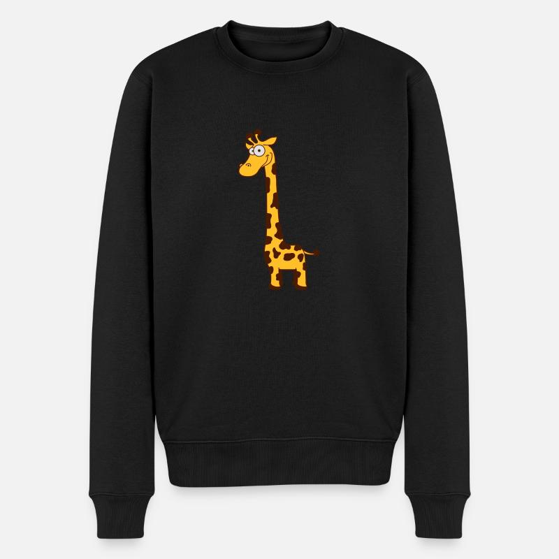 Lustige coole glückliche Giraffe Afrika Tier Comic - Männer Premium Bio Pullover - Schwarz