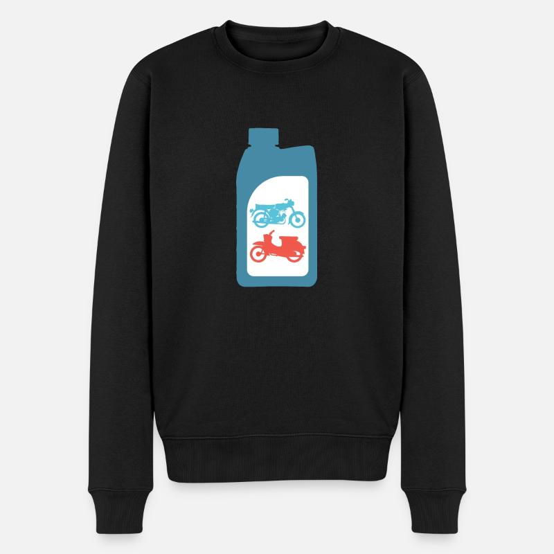 Benzingemisch Zweitaktoel Design Simson DDR Schwalbe S51 - Männer Premium Bio Pullover - Schwarz