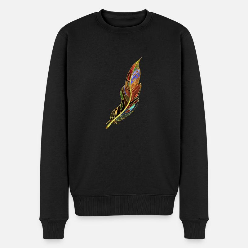 Feder - Männer Premium Bio Pullover - Schwarz