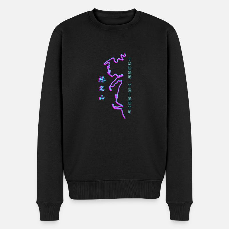 秋名 Akina Touge Synthwave - Männer Premium Bio Pullover - Schwarz