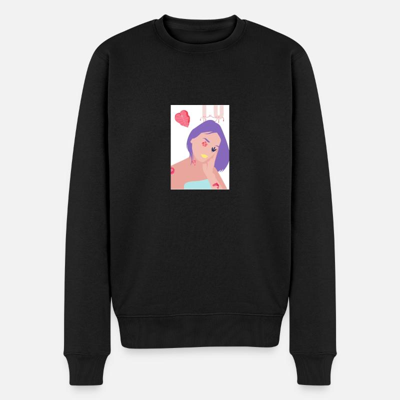 Love - Männer Premium Bio Pullover - Schwarz