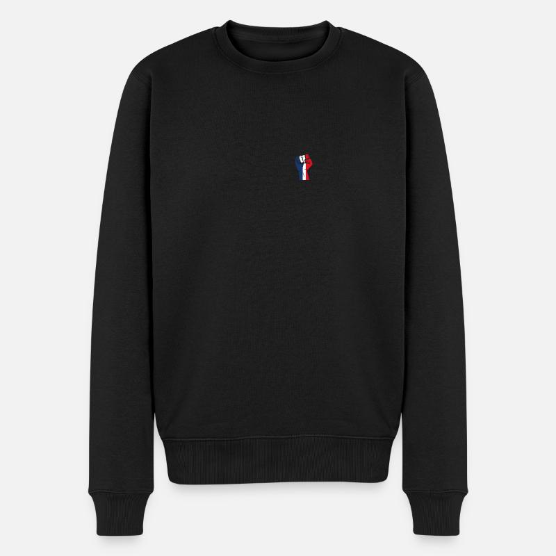 Patriotisches Frankreich - Männer Premium Bio Pullover - Schwarz