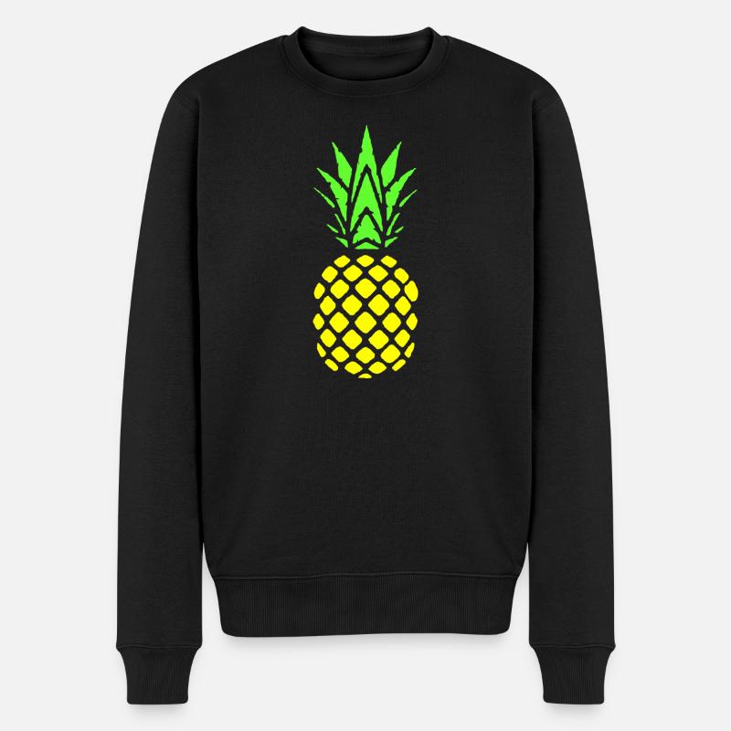 Ananas - Männer Premium Bio Pullover - Schwarz