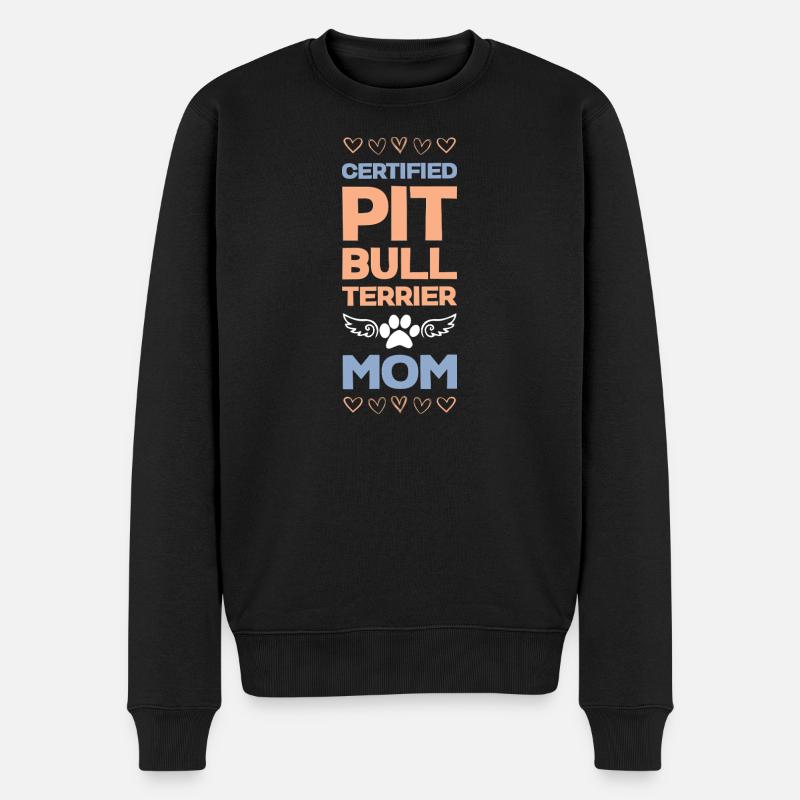 Certified dog Mom - Männer Premium Bio Pullover - Schwarz