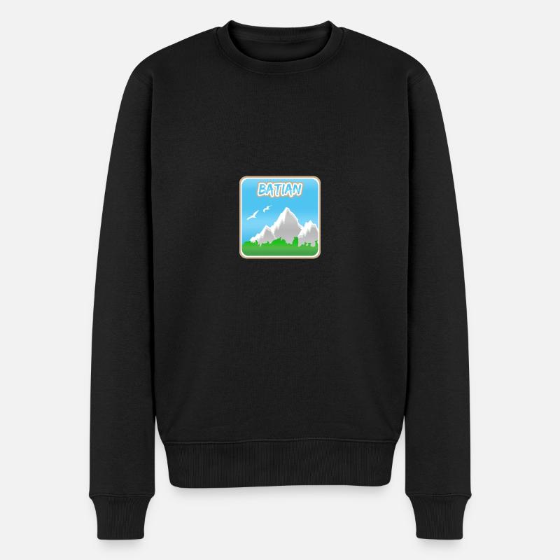 Batian als Bergsteigen - Männer Premium Bio Pullover - Schwarz