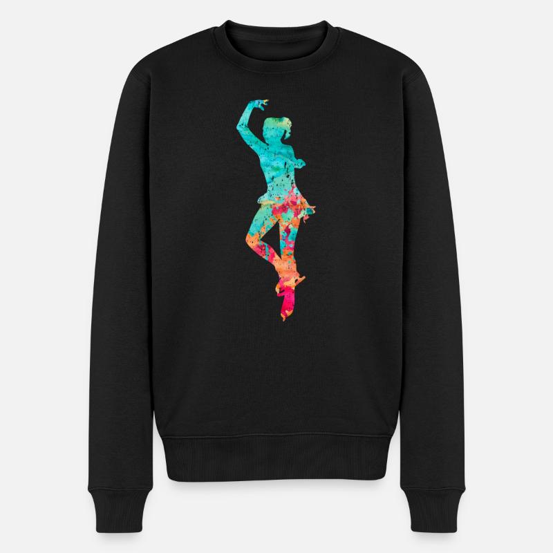Eiskunstlauf PopArt - Männer Premium Bio Pullover - Schwarz