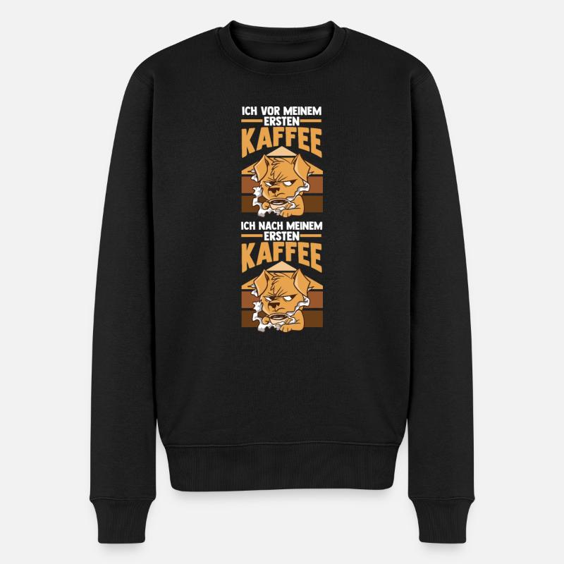 Suivez-moi devant mon premier café - Pull Premium bio Homme - noir