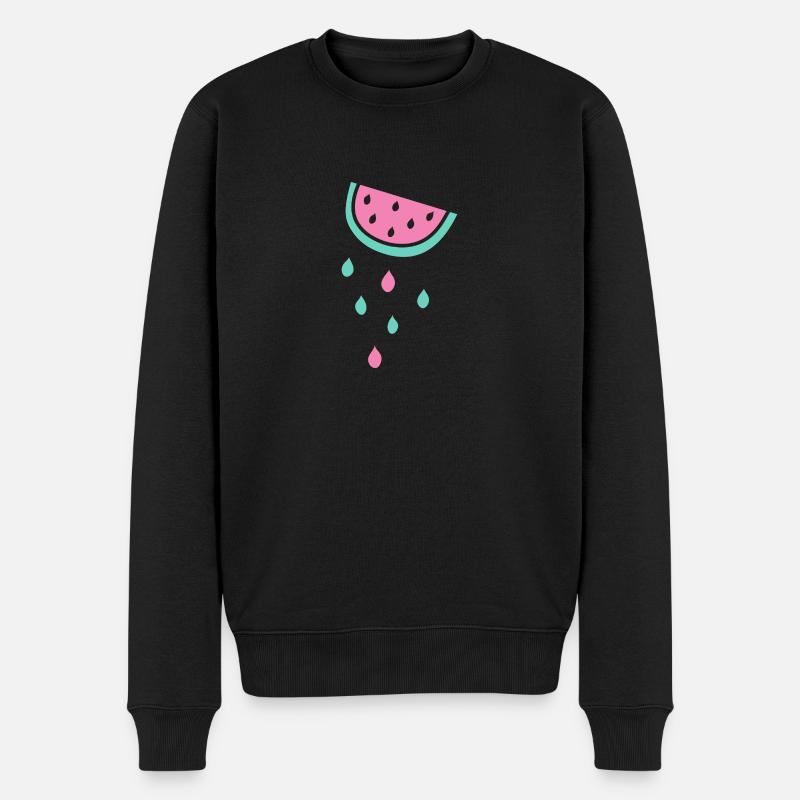 TROPFENDE MELONE - Männer Premium Bio Pullover - Schwarz