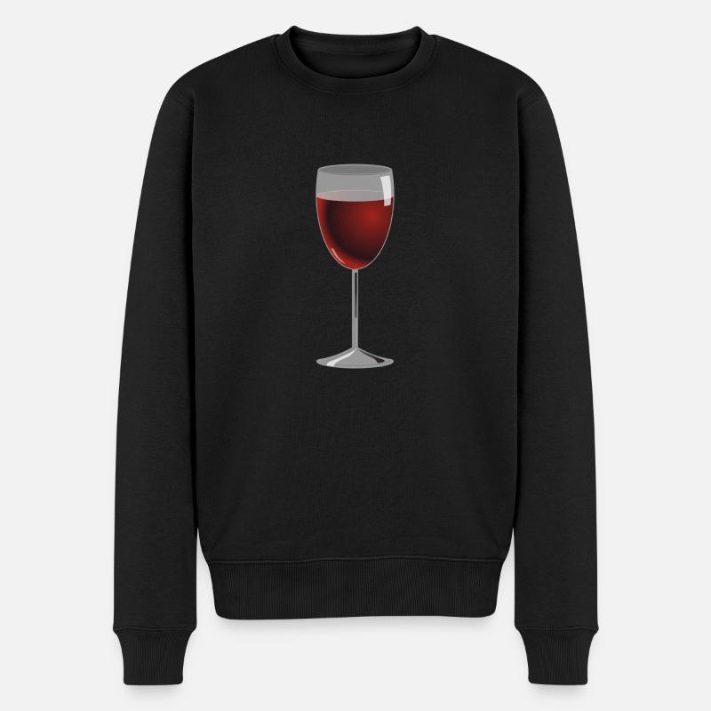 Wein Glas - Männer Premium Bio Pullover - Schwarz