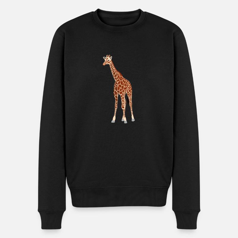 Giraffe - Männer Premium Bio Pullover - Schwarz