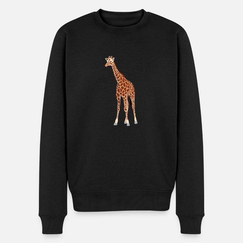 Giraffe - Männer Premium Bio Pullover - Schwarz