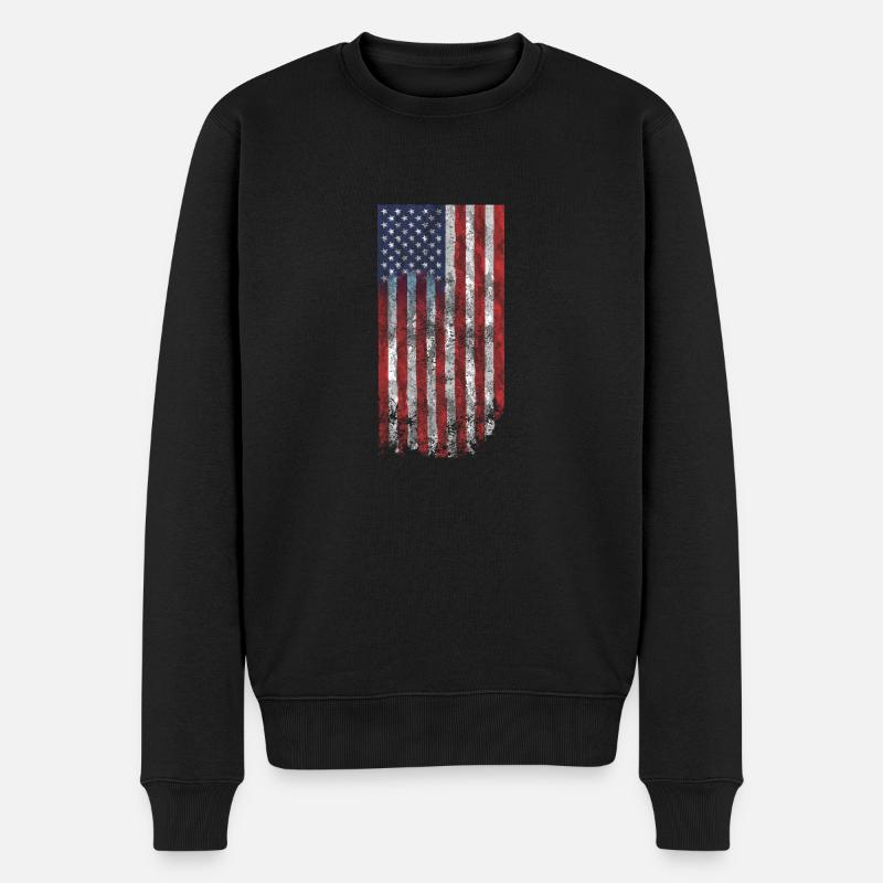 usa drapeau armée - Pull Premium bio Homme - noir