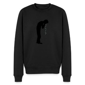 Heulen Tropfen Depression - Männer Premium Bio Pullover - Schwarz - Vorne - Nico (187cm)