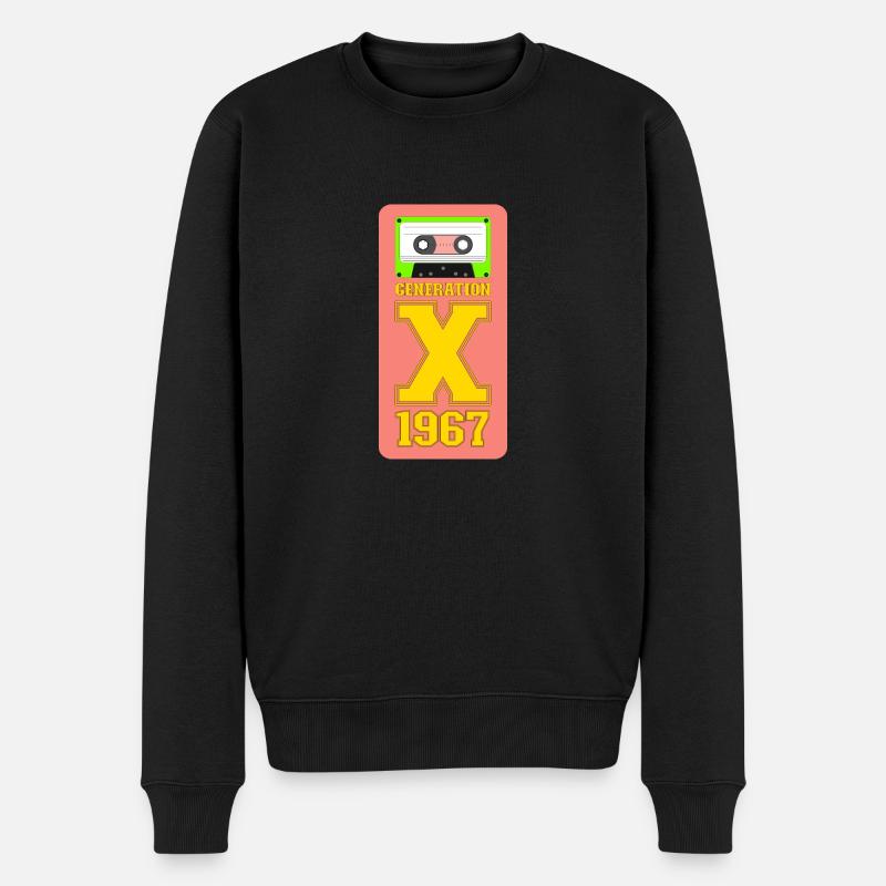 1967 Génération X Flower Power - Pull Premium bio Homme - noir