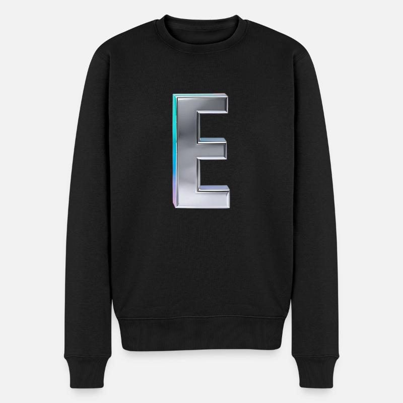 Chrome ,, E " Métallisé - Pull Premium bio Homme - noir