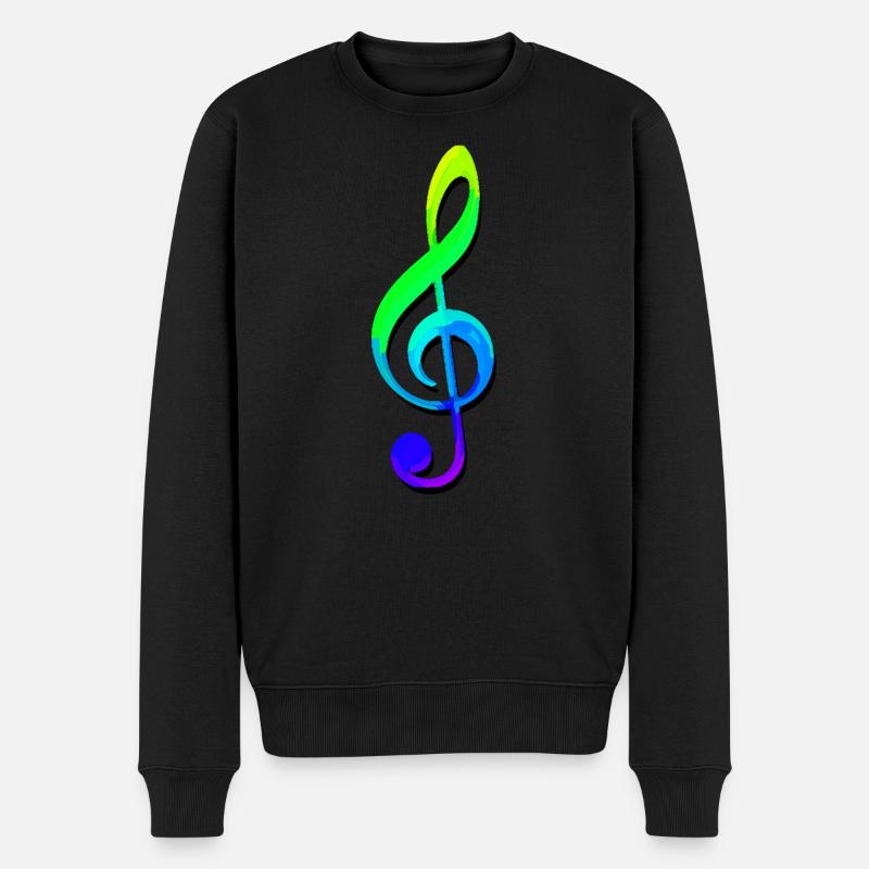Notenschlüssel | Musik | Klang - Männer Premium Bio Pullover - Schwarz