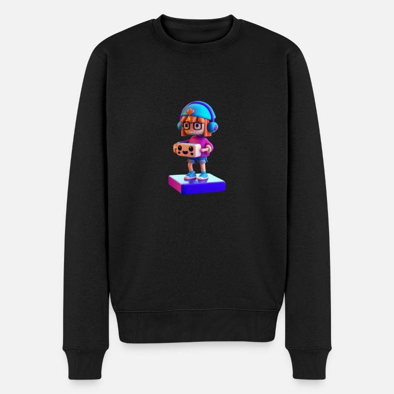LUSTIGE MUSIK 010 - Männer Premium Bio Pullover - Schwarz