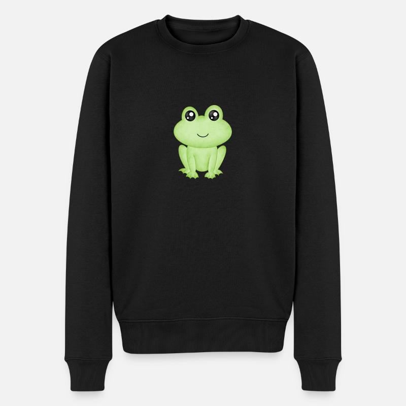 Frosch - Männer Premium Bio Pullover - Schwarz