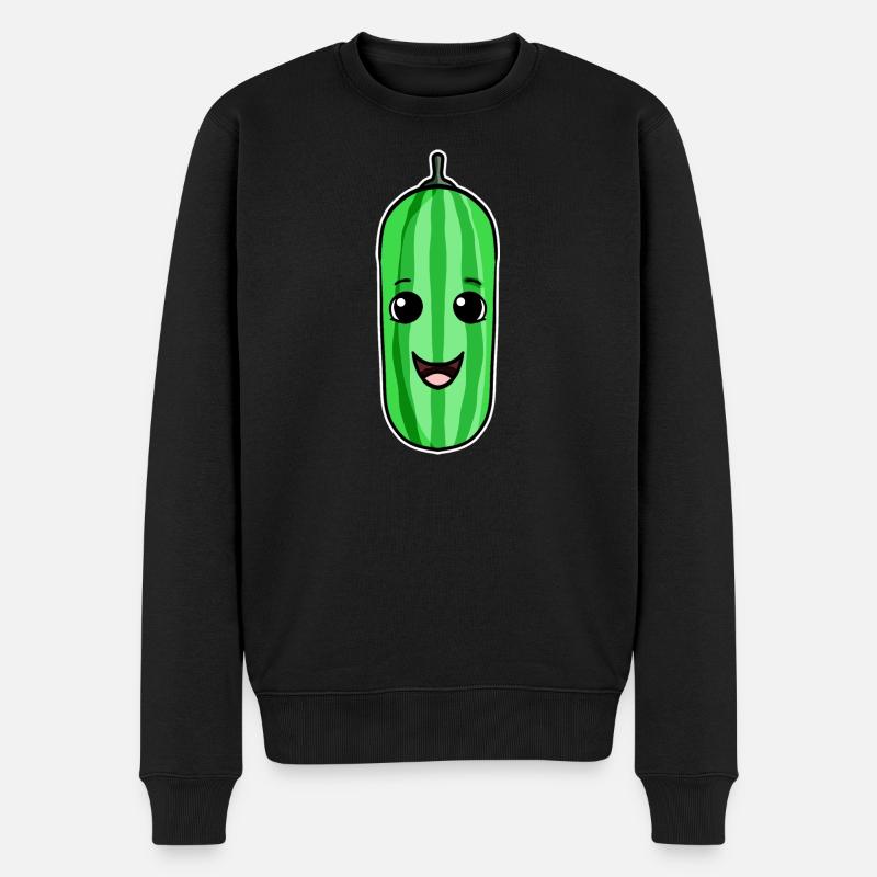Gurke Motiv - Männer Premium Bio Pullover - Schwarz