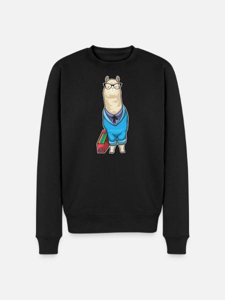 Alpaca Secretary Folder Office - Men's Premium Organic Jumper - black