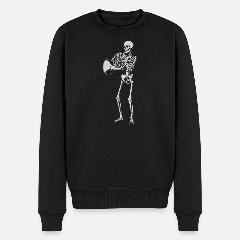 Skelettmessing-Serenade - Männer Premium Bio Pullover - Schwarz