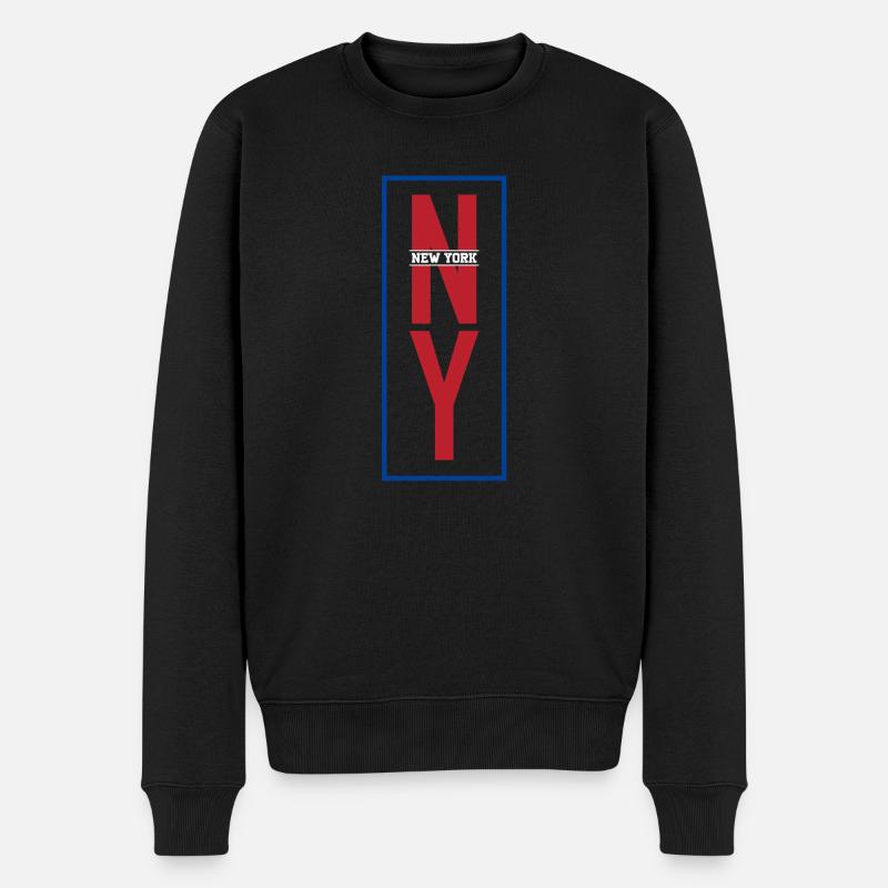 New York - Männer Premium Bio Pullover - Schwarz