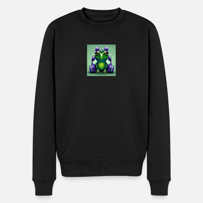 Frosch - Männer Premium Bio Pullover - Schwarz