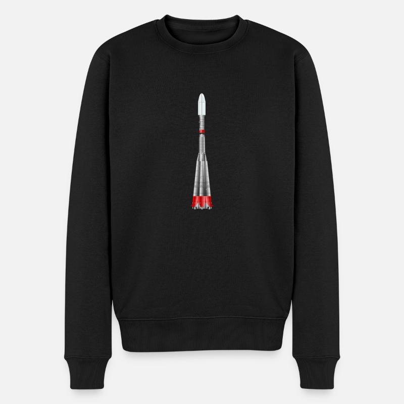 Sojus Rakete - Männer Premium Bio Pullover - Schwarz