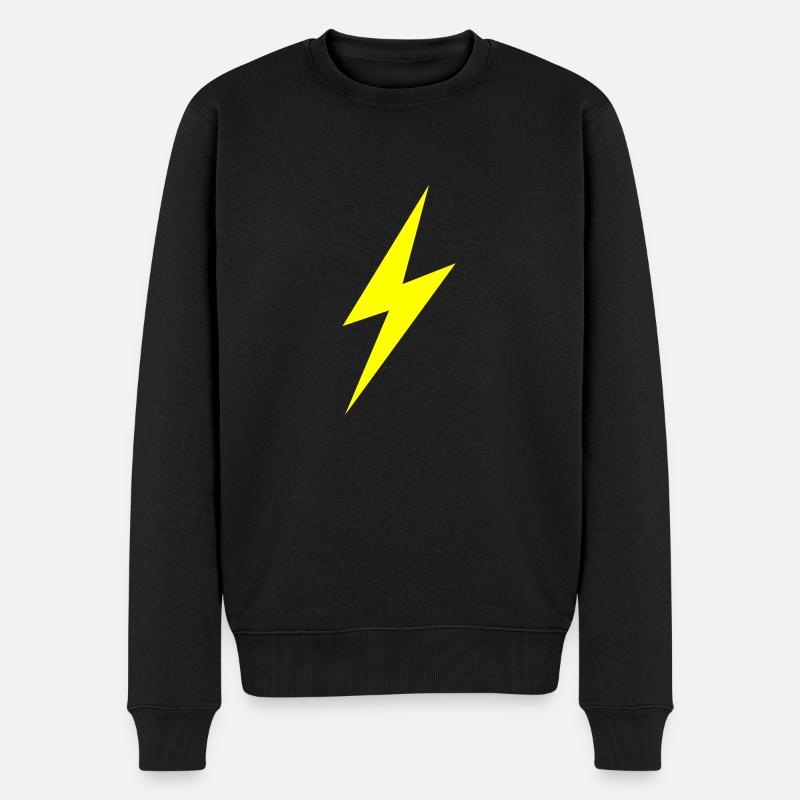 Schneller Blitz - Männer Premium Bio Pullover - Schwarz