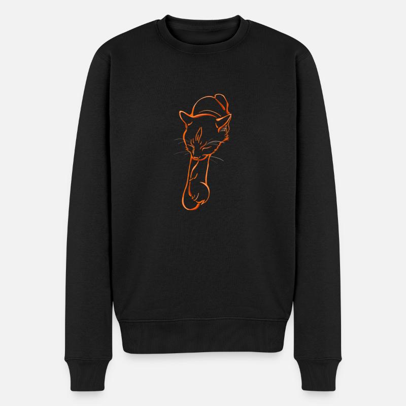 Sleeping cat - Männer Premium Bio Pullover - Schwarz