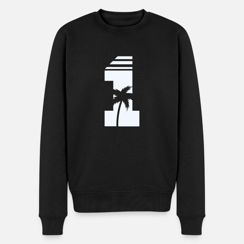 1 Plame - Männer Premium Bio Pullover - Schwarz