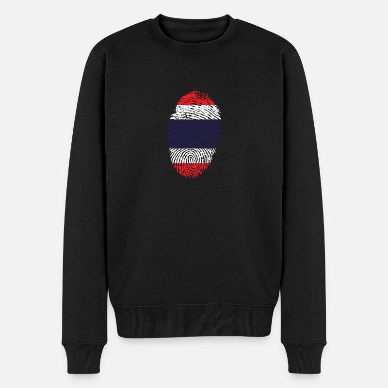 Fingerprint - Thailand - Männer Premium Bio Pullover - Schwarz