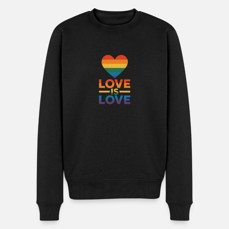 Love is Love - Männer Premium Bio Pullover - Schwarz
