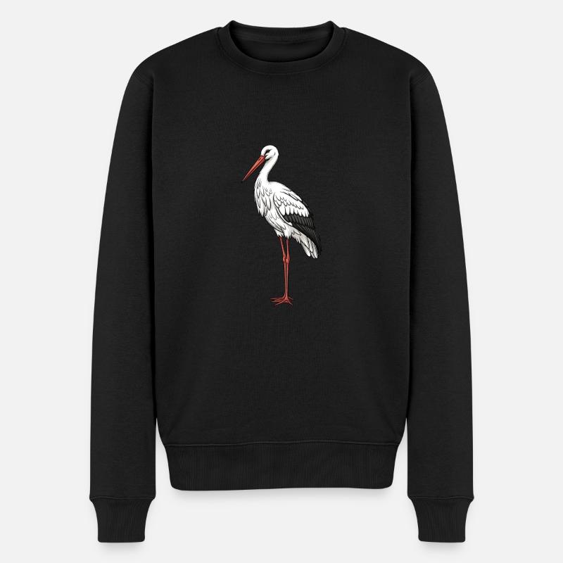 Storch - Männer Premium Bio Pullover - Schwarz