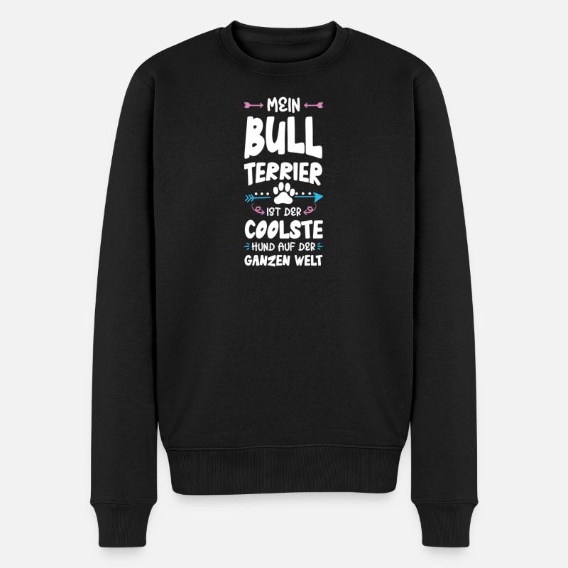 bull terrier hund spruch - Männer Premium Bio Pullover - Schwarz