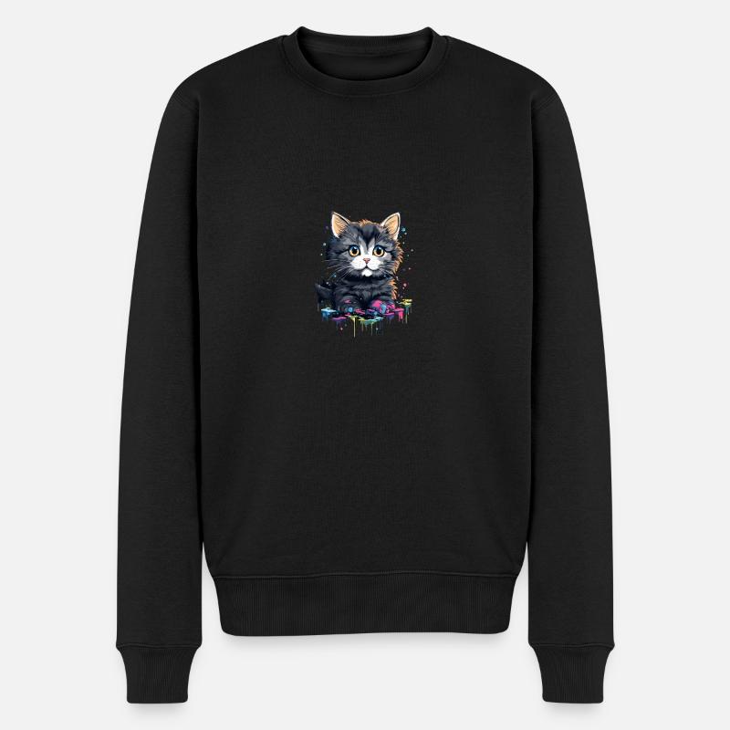 Tête de chat - Pull Premium bio Homme - noir
