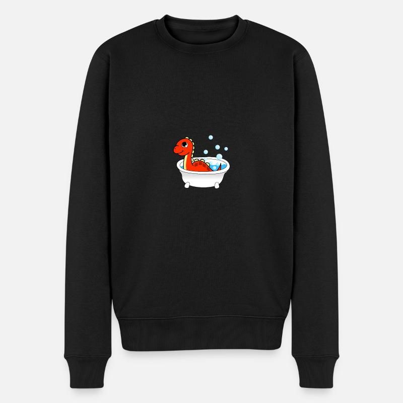 Badewannen Dinosaurier - Männer Premium Bio Pullover - Schwarz