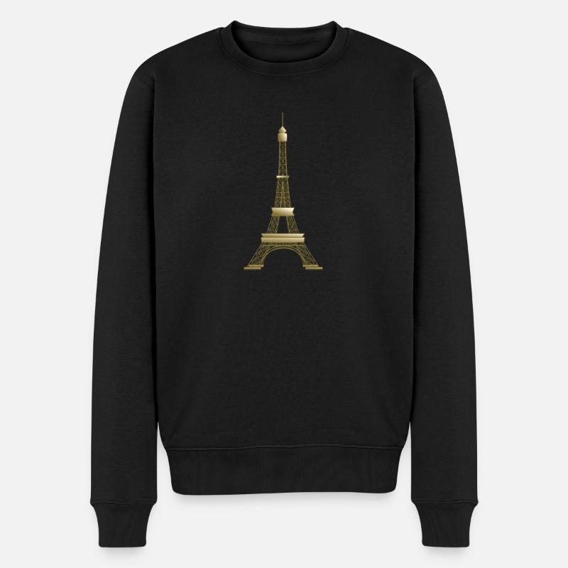 eiffelturm - Männer Premium Bio Pullover - Schwarz