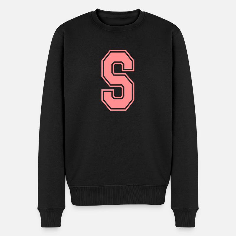 Buchstabe S - Männer Premium Bio Pullover - Schwarz