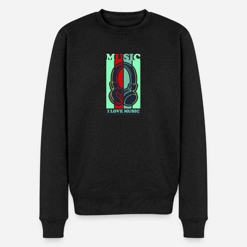 Musik - Männer Premium Bio Pullover - Schwarz