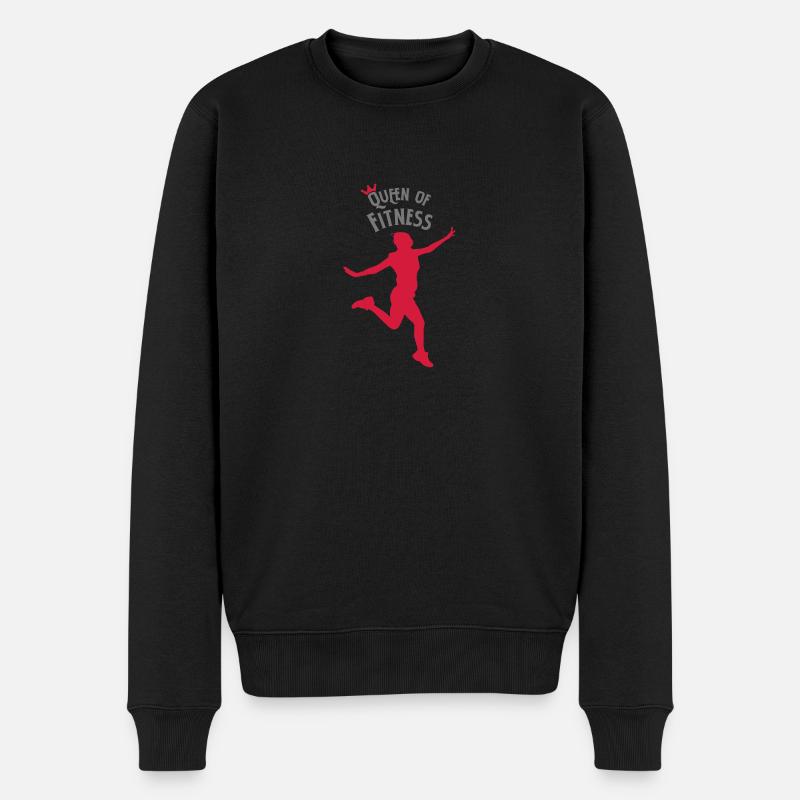 Fitness - Männer Premium Bio Pullover - Schwarz