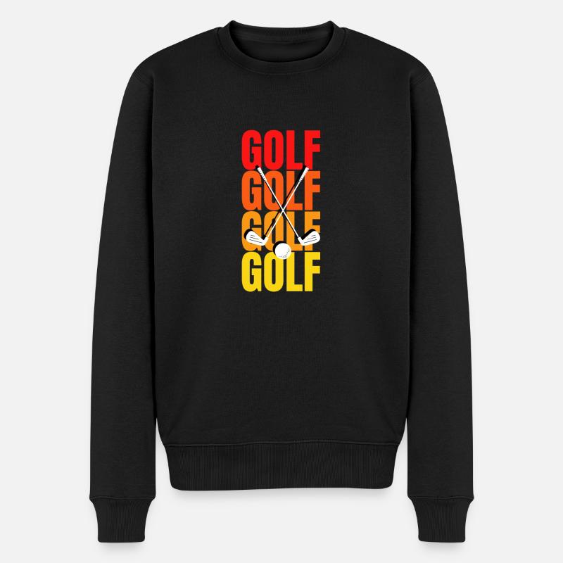 Golfkunst: Schwingung des Golfschlägers - Männer Premium Bio Pullover - Schwarz