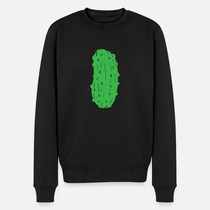 Gurke Gurken Team Lieblingsgurke Chef Veggie 1c - Männer Premium Bio Pullover - Schwarz
