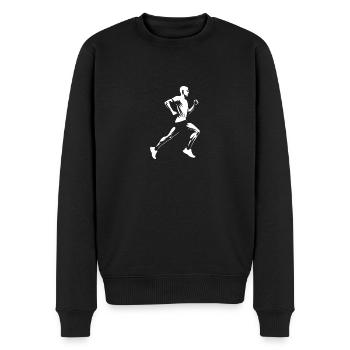 Marathon Silhouette Läufer - Männer Premium Bio Pullover - Schwarz - Vorne - Nico (187cm)