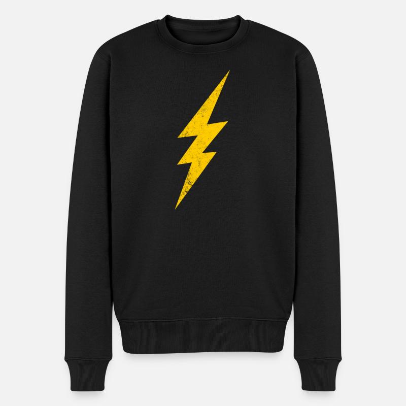 EnergieblitzDesign in Gelb - Männer Premium Bio Pullover - Schwarz